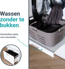 Washcab® Wasmachine Kast - Wasmachine Verhoger - Wasmachine Ombouw - Wit - Solo Set 2 — thumbnail 2