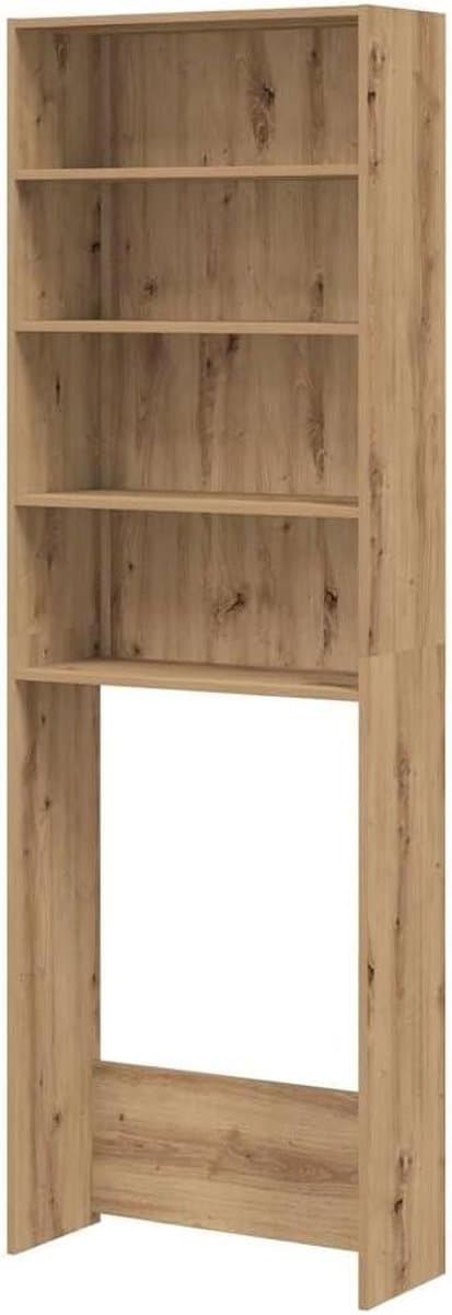 vidaXL Wasmachinekast 64x24x190 cm artisanaal eikenkleur, wasmachinekast, wasmachineplank, badkamerkast, waskast, badkamerkast, badkamerplank — afbeelding 1