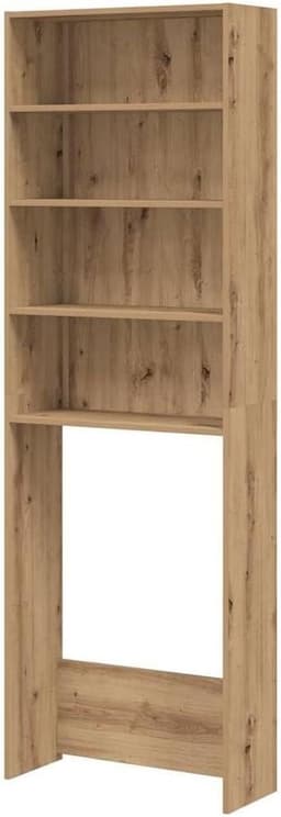 vidaXL Wasmachinekast 64x24x190 cm artisanaal eikenkleur, wasmachinekast, wasmachineplank, badkamerkast, waskast, badkamerkast, badkamerplank — thumbnail 1