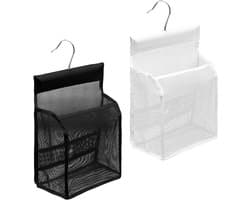 Set van 2 Kledingknijperzakken met Haken, Flexibele Hangorganizer voor Badkamer, Keuken en Kamperen, Opbergtas voor Kledingknijpers en Reisaccessoires