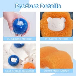 Dailygoods- Opvangballen 20 Stuks - Herbruikbare Wasballen - Dierenharen Verzamelen - Zachte Spons - Ruimtebesparend - Eenvoudig in Gebruik — thumbnail 4