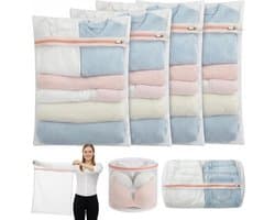 Set van 6 Grote Wasnetten voor de Wasmachine, Diverse Maten, Ideaal voor Fijne Was, Ondergoed, Sokken en Kleding met Rits