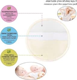 Herbruikbare Borstvoedingspads - 10 Wasbare Pads met Nat- en Waszak, Grote Nipple Pads voor Comfort en Hygiëne tijdens het Voeden — thumbnail 4