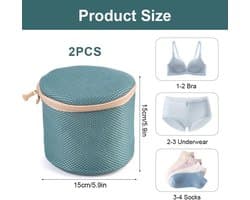 2 Stuks Waszakken voor Wasmachine, 15 x 15 cm Beha-Waszak, Beha-Net voor Wasmachine, Waszak voor Beha's met Verborgen Ritssluiting, Herbruikbare, voor Ondergoed, Sokken, Reiswasserij, Organisatie