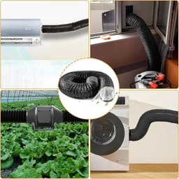 Afvoerslang - Flexibele slang - Ventilatie verbeteren - Versterkt pvc materiaal - 80 mm 3 meter - Zwart — thumbnail 2