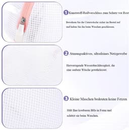 Dailygoods- Wasnet Groot - Waszak voor Ondergoed - Bescherming voor Beha's/Sokken - Wasnet met Rits - 1 Stuk - Roze Kleur — thumbnail 3