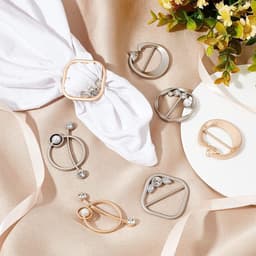 Dailygoods - T-shirt-clips - Kledingklemmen - Elegante parels - Gemengde kleuren - Decoratieve clips - Voor sjaals en kleding - 8 stuks — thumbnail 2