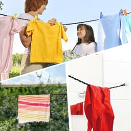 Dailygoods- Waslijn Uitschuifbaar 1,5/3 m - 2 Stuks Reiskleding - Draagbaar - Winddicht - Haken/Zuignap - Hoogwaardig Nylon - Wasophanglijn — thumbnail 3