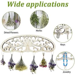 Dailygoods - Houten Kruiden Droogrek - Wandmontage met 11 Haken voor Droge Planten en Decoratie — thumbnail 2