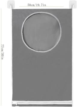 Dailygoods- Wasmand met Deksel - Wasmand 2 Vakken - Wasmand voor Deur - Waszak - Waterdichte Wasmand - Ruime Capaciteit 77x50 cm — thumbnail 2