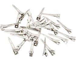 Haarspelden - Kappersclips Klemmen - Haarstyling Knutselen - Eendenbek Vorm - 5.5 cm - Zilver