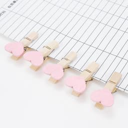 Wasknijpers Hartjes - Kleine Clips - Decoratie en Ambachten - Natuurlijk Hout - 100 Stuks - Roze — thumbnail 2