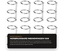 Dailygoods- Inbindringen Gegalvaniseerd Metaal - Herbruikbare Notebookringen - 3 Gaten - Losbladige Binding - Robuust Ontwerp - Superieure Functionaliteit - Notitieboekringen