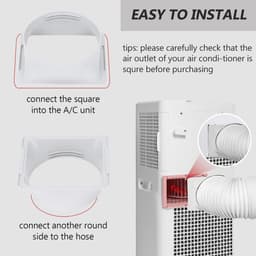 Dailygoods - Airconditioning - Draagbare airconditioning - Vierkant naar rond - Rood - Afvoerslang - Geschikt voor wasdroger - 150 mm — thumbnail 4