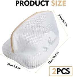 Dailygoods- Schoenwaszak Set van 2 - Drie-laags Net - Waszak voor Schoenen - Herbruikbare Waszak - Polyester - 23 x 23 x 33 cm — thumbnail 3