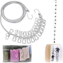 Dailygoods- Waslijn Uittrekbaar 1,8m - Draagbare Campingwaslijn - 12 Wasknijpers - Multifunctionele Waslijn - Inclusief Opbergzak - Eenvoudige Installatie - Reiswaslijn — thumbnail 1