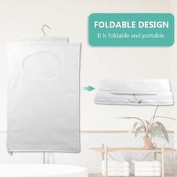 Dailygoods - Duurzame waszak - Op te hangen wasmand - Doorzichtige mesh-polyester - Wit - Zelfklevende haken - Perfect voor organisatie - Ideaal voor... — thumbnail 4