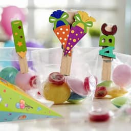 Houten Knijpers - Kleurrijke Clips - Decoratie Foto's - Uniek Motief - 12 Stuks - Multicolor — thumbnail 3
