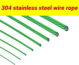 Roestvrij staal kabel - Gecoate waslijn - Kleding drogen - Weerbestendig ontwerp - 2.0mm diameter - Groen — thumbnail 3
