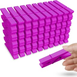 Gekleurde Houten Knijpers - Kleding Clips - Decoratie Ophangen - Duurzaam Materiaal - 50 Stuks - Veelkleurig — thumbnail 5