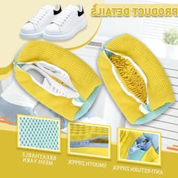 Set van 2 efficiënte waszakken voor sneakers en sportschoenen, microvezel, 360° reiniging, ideaal voor onderhoud en bescherming van schoenen — thumbnail 4