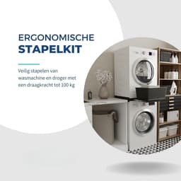MIRA® Tussenstuk Wasmachine Droger - Stapelkit - Tussenstuk Wasmachine en Droger - Tussenstuk Wasmachine Droger Zwart - Tussenstuk Wasmachine Droger Aeg - Zwart - 54cm x 60cm x 8cm — thumbnail 5