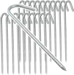 40cm Zilveren Grondankers - 20 Stuks Sterke Metalen Haringen voor Camping, Tuin en Speeltuinen — thumbnail 1