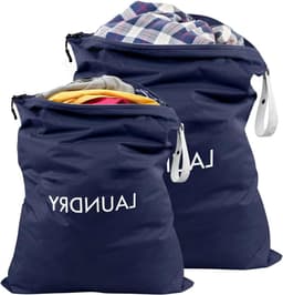 Grote Waszak voor Reizen en Kamperen - Herbruikbare Waterdichte Waszak met Rits voor Vuile Kleding en Studentenhuis — thumbnail 1