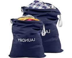 Grote Waszak voor Reizen en Kamperen - Herbruikbare Waterdichte Waszak met Rits voor Vuile Kleding en Studentenhuis