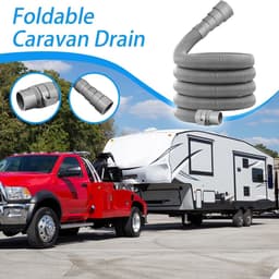 Caravan afvoerbuis, 2/4/6/10 m afvoerslang, wasmachineslang, opvouwbare afvoerbuis, opvouwbare verstelbare voor aanhanger, caravanaccessoire — thumbnail 2