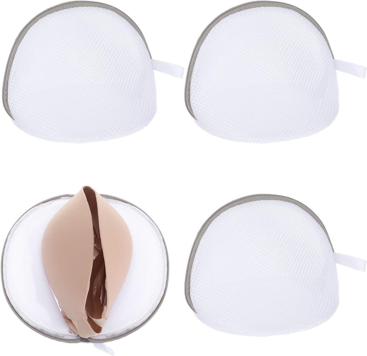 Set van 4 Waszakken voor Bh's, Mesh Waszakken met Rits voor Lingerie, Bescherming voor Bh's en Ondergoed tijdens het Wassen — afbeelding 1