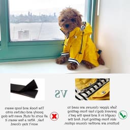 Hondenregenjas met Rits en Reflecterende Knopen, Waterafstotend en Verstelbaar, Verwijderbare Capuchon - Stijlvolle Premium Regenjassen voor Honden - Maten XS tot XXL - Donkerblauw - L — thumbnail 2