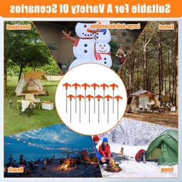 12 Stuks Schroefstijl Tentpinnen van 20 cm, Sterke Stalen Grondankers voor Kamperen, Buitenactiviteiten en Tuingebruik — thumbnail 5