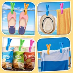 Grote handdoekclips voor strandstoelen - 8 stuks handdoekhouders voor strandstoel - zwembadstoel op een cruiseschip - extra grote - stevige wasknijpers - strandstoelclips als onmisbare strandaccessoires - 4 kleuren — thumbnail 2