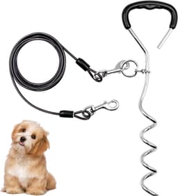 Bodemanker Hond - Grondanker Aanlegpaal - Hond Veilig Vastzetten - Heavy Duty - 43 cm - Zwart — thumbnail 1