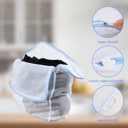 Set van 4 Draagbare Herbruikbare Waszakken, Machinewasbaar, Ideaal voor Reizen, Ondergoed, Handdoeken en Sjaals, Twee Maten, Blauw — thumbnail 3