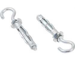 Holle Wandankers - Holle Muur Ankers - Bevestigen van Armaturen - Anti-rotatie Prongs - M4 x 38mm - Zilver