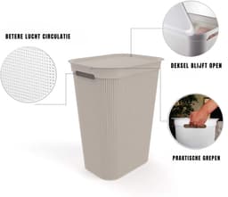 KAD® Wasmand - Wasmand Curver - Heupwasmand - Antraciet - 43cm x 34cm x 53cm — thumbnail 3