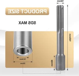 SDS MAX Grondnagel Driver voor Inbrengen van Aardstaven en Polen - Diameter 16,5 mm, Lengte 165 mm, Geschikt voor Hamerboor en Jackhammer — thumbnail 2
