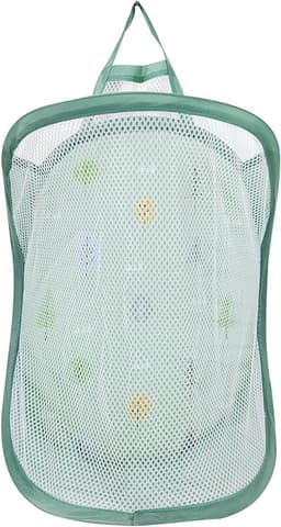 Opvouwbare wasmand voor kinderen in klein formaat - Groen - Wandmonteerbaar - Polyester - Ideaal voor kinderzitje, speelgoed en wasopslag — thumbnail 2