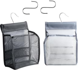 Wasknijperzakken om op te hangen, herbruikbare knijperzakken voor wasknijpers, praktische manden voor huis en tuin (zwart, grijs) — thumbnail 1