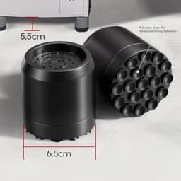 Wasmachinepads - Schokdempers - Dempen trillingen - Universeel toepasbaar - 4 stuks - Zwart — thumbnail 2