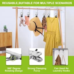 NTHProducts - Washaak - Rvs Haken - Ideaal voor Organisatie - Zwart - Kledingclips - Voor Trousers, Schoenen en Handdoeken - 8 Stuks — thumbnail 3