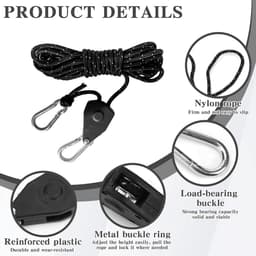 aladdien - Rope Tensioner - Kabelspanner - Ideaal voor planten en tenten - 8 stuks - Verstelbare ratchet met touwrem - Handig voor camping en indoor.. — thumbnail 5