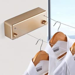 Waslijn Telescopisch - Droogrek Buiten - Kleding Drogen - Roestvrijstalen Draad - 42 m - Goud — thumbnail 2