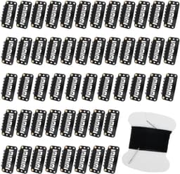 MTTproducts- Pruikclips 50 stuks - U-vormige Metalen Clips - Haarverlengingen - Siliconen Bescherming - Koolstofstaal - 3,3 x 1,6 cm - Haarklemmen — thumbnail 1