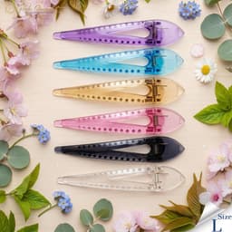 Haarspeld Eendenbek - Krokodillenclips Gebogen - Haar Styling - Sterke Grip Tanden - 14 cm Groot - Transparant Meerkleurig — thumbnail 3