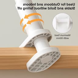 Compacte droogrek voor op reis, mini wasdroger, wanddroger, uitbreidbaar en ruimtebesparend voor hotel, camping, balkon en thuis, kledinghanger voor maximaal 7 kledingstukken. — thumbnail 2