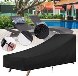 Beschermhoes voor Tuinligstoel, Scheurvast en Waterdicht, UV-bescherming en Windbestendig, 200 x 70 x 40/75 cm — thumbnail 2