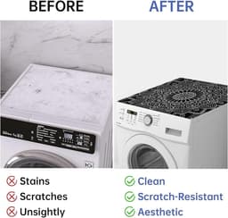 Wasmachine Mat - Droger Beschermer - Apparaten Beschermen - Sneldrogend Antislip - 60 x 60 cm - Zwart — thumbnail 5